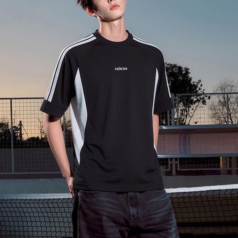 adidas Round Neck Pullover Versatile Short Sleeve T-Shirt Men Tops KY2115
