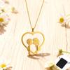 Customized Name Couple Kiss Little Person Necklace Stainless Steel Personalized Heart Name Love Necklace Jewelry Gift