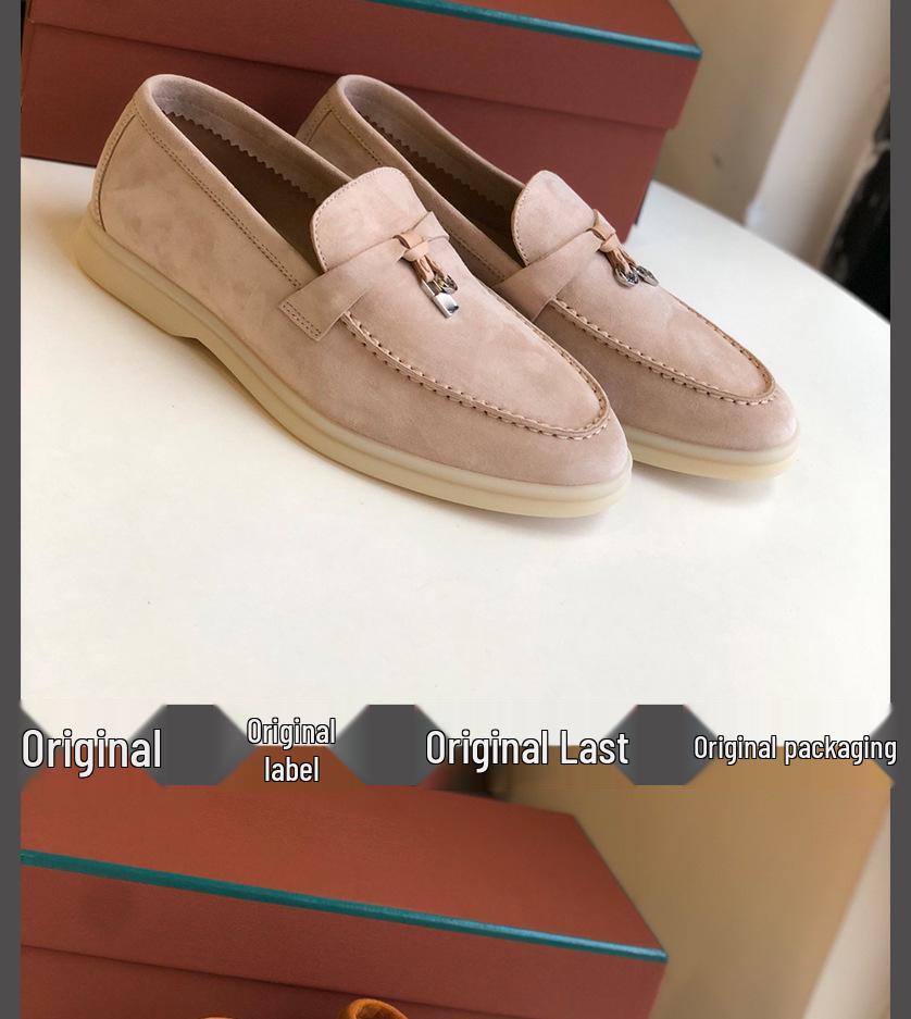 Europeiska & Amerikanska Mockasiner i Kohud - Mjuk Sula Brittisk Stil Slip-on Dam Casual Skor