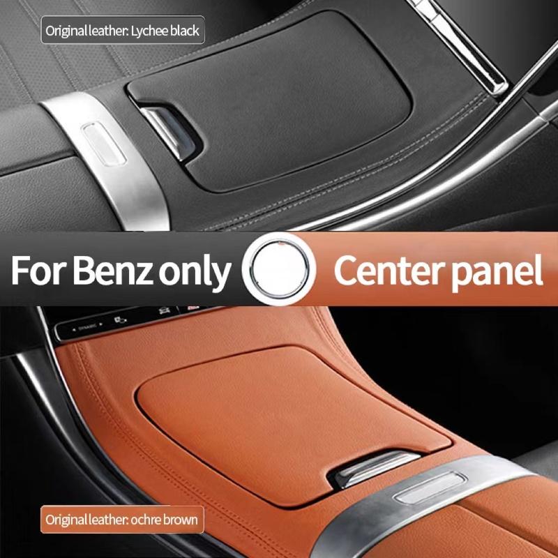 Leder Zentralverkleidung Dekorative Abdeckung Dekoration Für Mercedes-Benz C-Klasse GLC W206 -2024 Auto Zubehör Styling