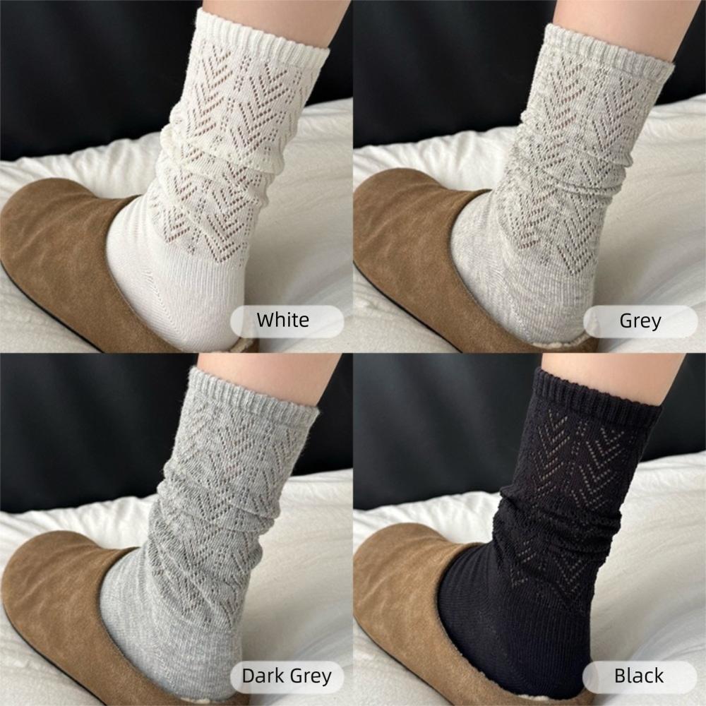 Breathable Mesh Socks Solid Color Hollow Out Socks High Quality Knitted Socks