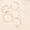 7-Piece Set Of Bohemian Fashion Jewelry Starfish Beaded Anklet Beach Bracelet