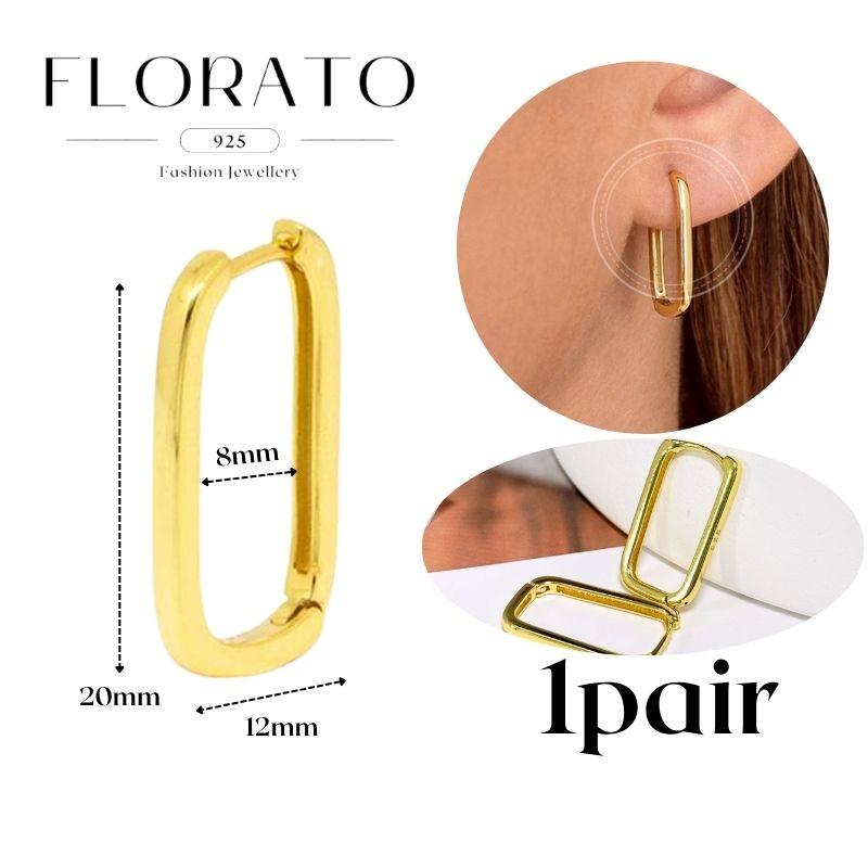 Perforation 925 Silver Ear Needle Minimalist Hoop Earrings Metallic Gold Earrings For Women CZ Fashion Jewelry