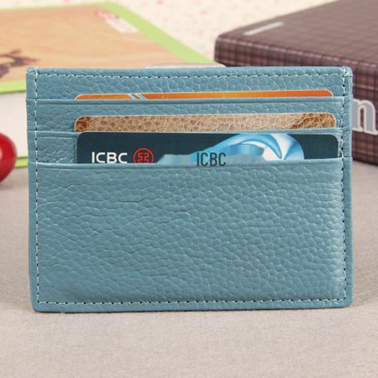 Portefeuille en cuir véritable pour permis de conduire et cartes – Porte-monnaie et cartes de crédit ultra-fin en cuir de vache