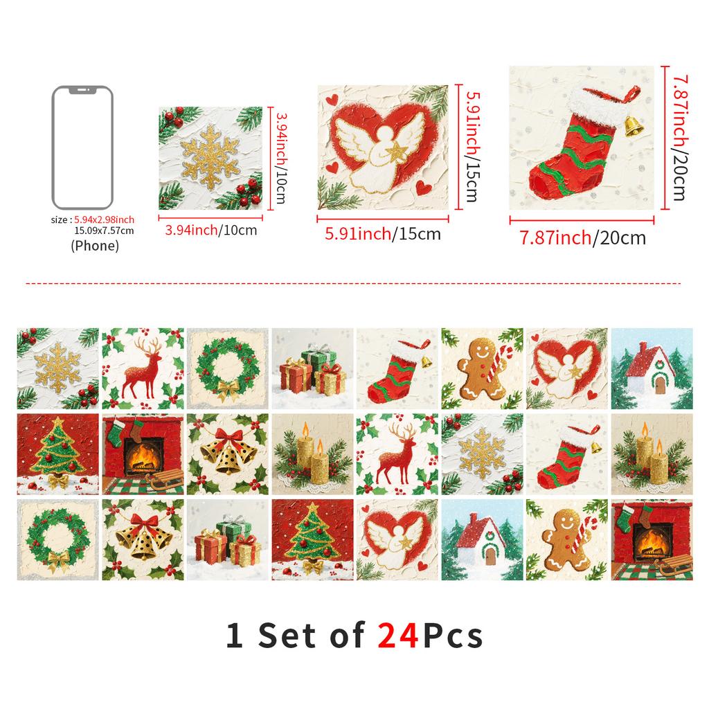 Christmas Tile Decoration Stickers Kitchen Oil-Proof Stickers Bathroom Bedroom Renovation Wall Stickers European Style Self-Adhesive Wall Paper
