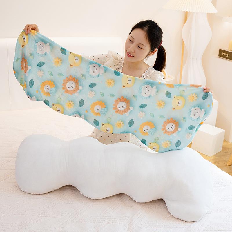 Dismantled And Washed, Ice Silk Long Throw Pillow, Girl Hugs And Sleeps, Side Sleeping, Curved Pillow Pinch Leg Long Pillow, Bedside Cushion