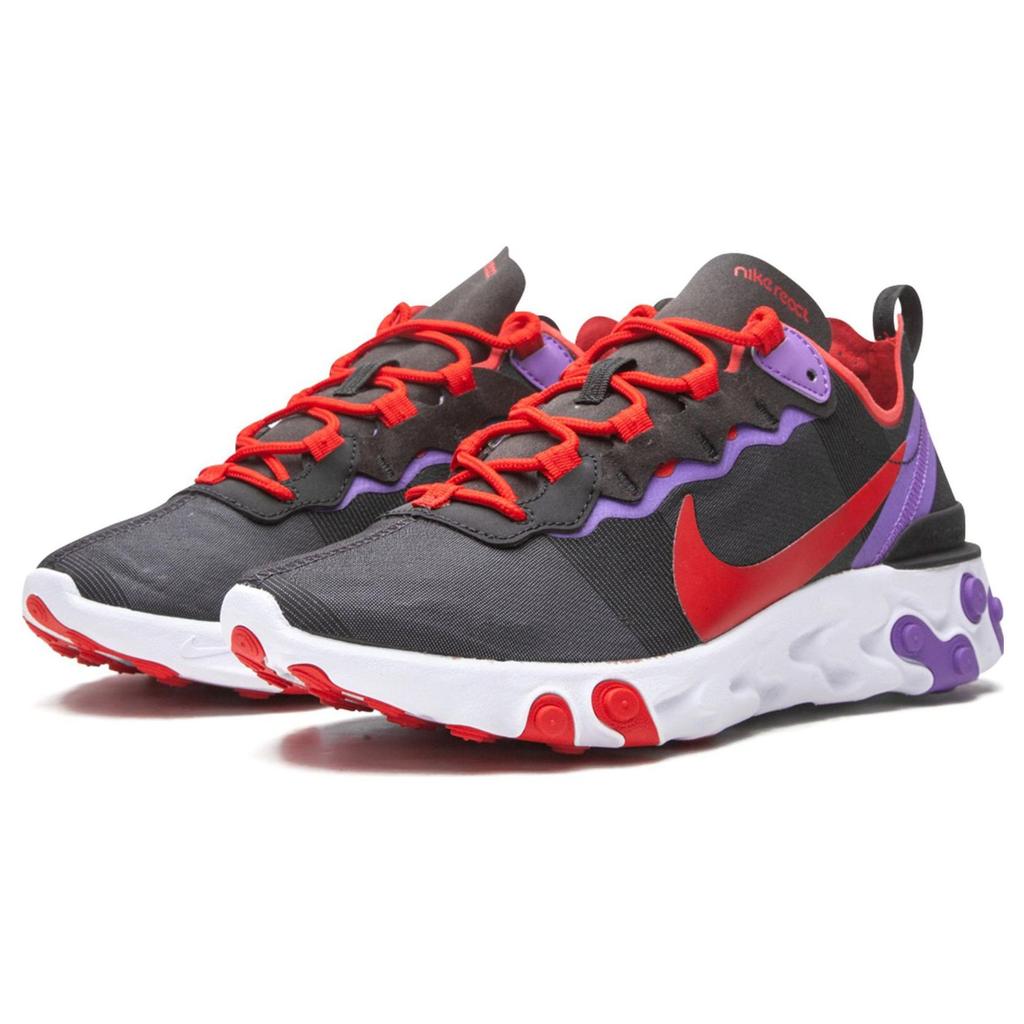 Nike  React Element 55 Black Red Purple Women Sneakers University-Red White CQ9903-001