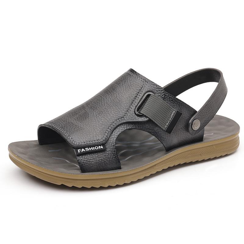 Sandals men's new men's shoes summer wear cool slippers men's soft-faced beef tendon soles beach shoes