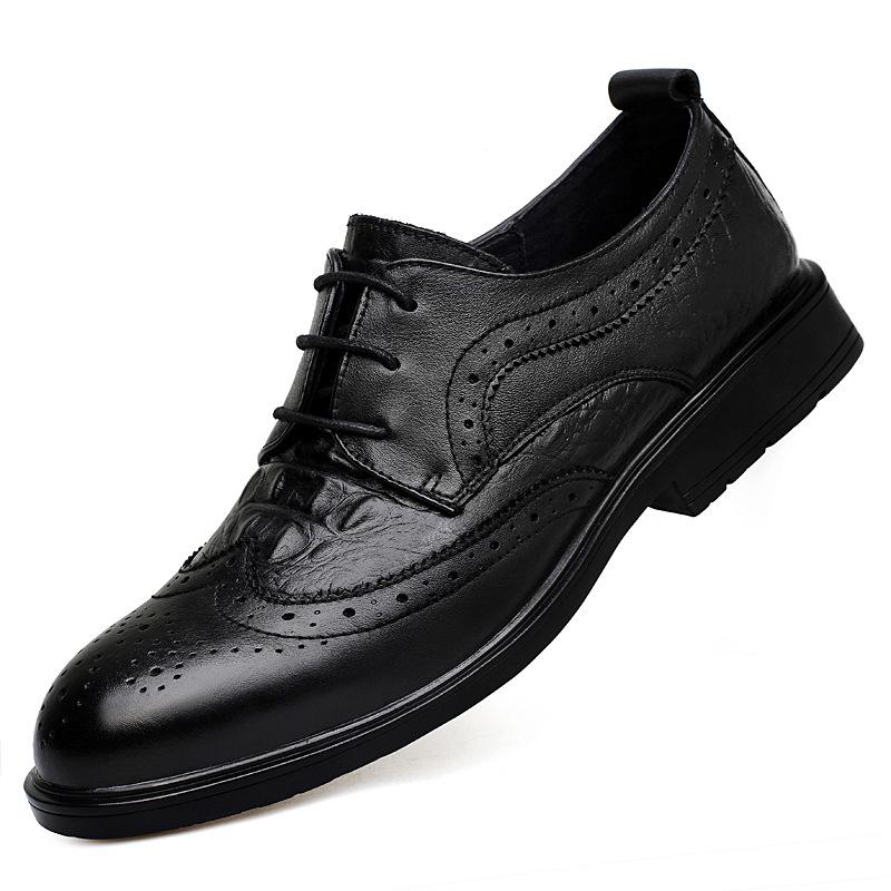 Men s Formal Crocodile Pattern Leather Brogues - British Casual Trendy Business Wedding Suit Shoes 45