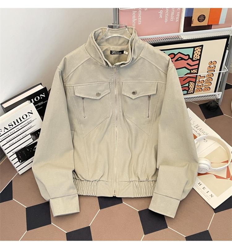 

Куртка мужская весенне-осенняя новая мужская и женская куртки ретро тренд мода куртки с длинным рукавом свободные и износостойкие в наличии 2XL