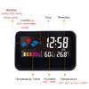 Digital LED Thermometer Meter Hygrometer Temperature Room Alarm Clock Weather Voice Control Alarm Multi-function Table
