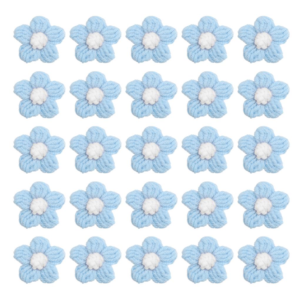 36pcs Crochet Flowers Applique Flowers for Craft Sewing Crochet Flowers Bouquet  DIY Hair Clothes Party Craft Christmas Decor