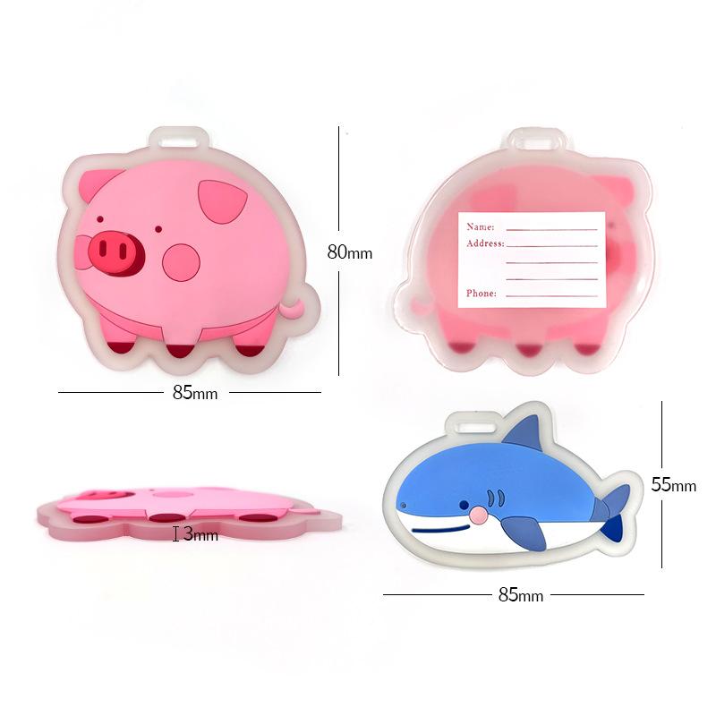Creative luggage tags, dolphin and koala animal PVC luggage tags, hang tags, check-in tags, airplane travel anti loss, soft rubber luggage tags