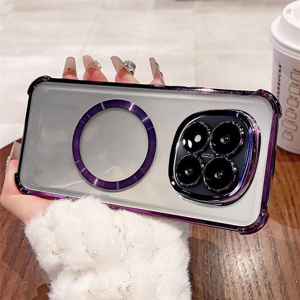 Luxury Plating Shockproof Magnetic Phone Case For Xiaomi Poco X7 X6 X5 X3 Pro F7 M6 F6 F4 POCO C65 C75 Clear Soft Silicone Cover