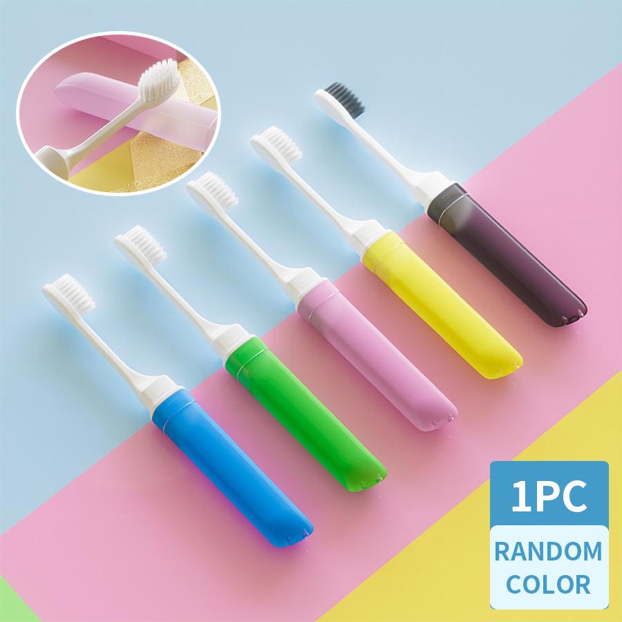 

Colorful Macaron Folding Toothbrush Soft Bristle Travel Set Compact Portable Creative Cute Home Dental Care Accessory