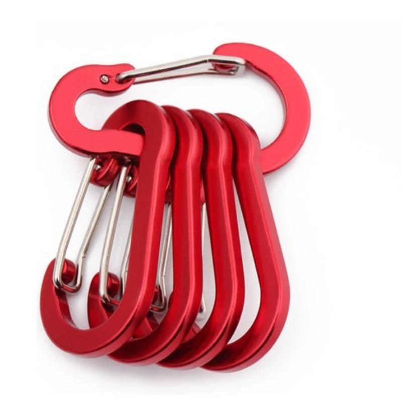 5 stuks Karabijnhaak Aluminiumlegering Sleutelhanger Slot Gesp Snap D-Ring Clip Outdoor Rugzak Kamperen Multitool Vissen Wandelen Haak