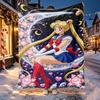 Sailor Moon Pattern Blanket for Home Decoration, Bed, Sofa, Car Travel, Camping, Suitable for All Seasons, Birthday Christmas Gift