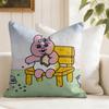 Kawaii OOpanchu Usagi Cushion Cover Eco Linen Pillow Case DoubleSided Print Breathable Durable Zipper Home Decor Gift
