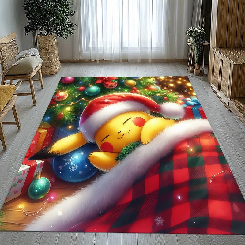 

Kawaii Pokemon Pikachu Cartoon Living Room Non-Slip Area Rug Soft Carpet for Bedroom Kids Playroom Sofa,Home Decor Doormat Gift 40x60cm