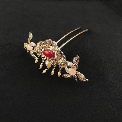 Antiker Stil Hanfu Haarkrone: Feen Quasten Schritt-Schüttelnder Kopfschmuck und Perücken-Haarnadel