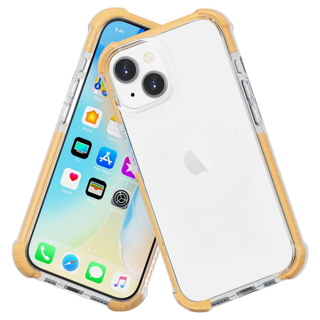 For iPhone 14 Case Four Corners Anti Drop Clear TPU+TPE+PC Phone Cover