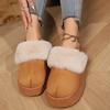 Cotton Shoes, Slippers, Women's Shoes, Thick-soled with Fleece for Warmth, and Snow Cotton Boots for Outerwear