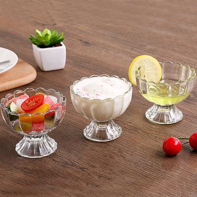 Kalınlaştırılmış Şeffaf Cam Bardaklar, Meyve Suyu Tatlı Salata Bardakları, Dondurma Bardakları, Milkshake Bardakları