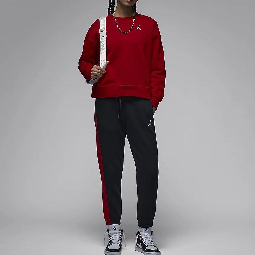 Jordan Damskie spodnie dresowe dzianinowe Brooklyn w blokach kolorystycznych ze sznurkiem, z podszewką z polaru, czarne FB5172-010