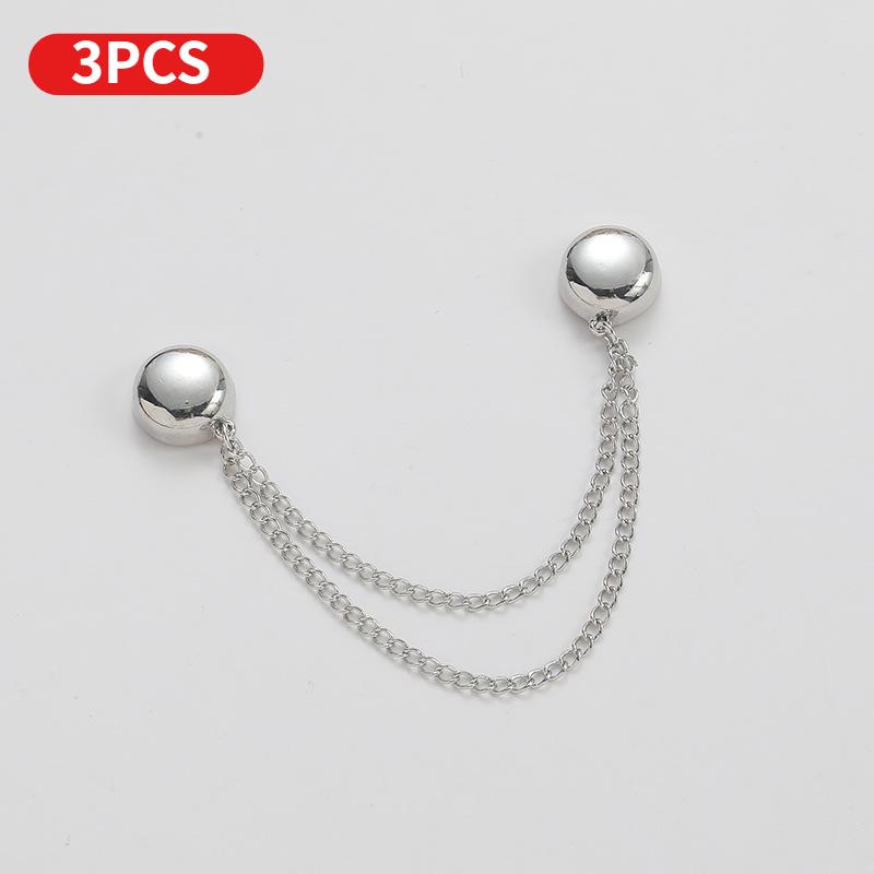 

3PCS Magnetic modification of trouser buttons, adjustable T-shirt hem clip, perfect fit, metal snap buckle, available in silver/gold/black 3pcs серебряный
