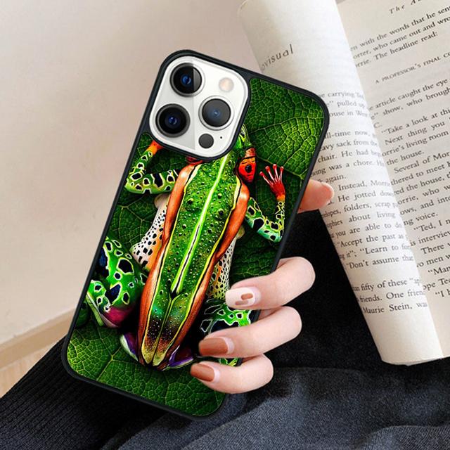 Blue Frog Tropical Rain Forest Phone Case Back Cover for iPhone 17 Air 16 15 14 13 11 12 Pro Max Plus Fundas
