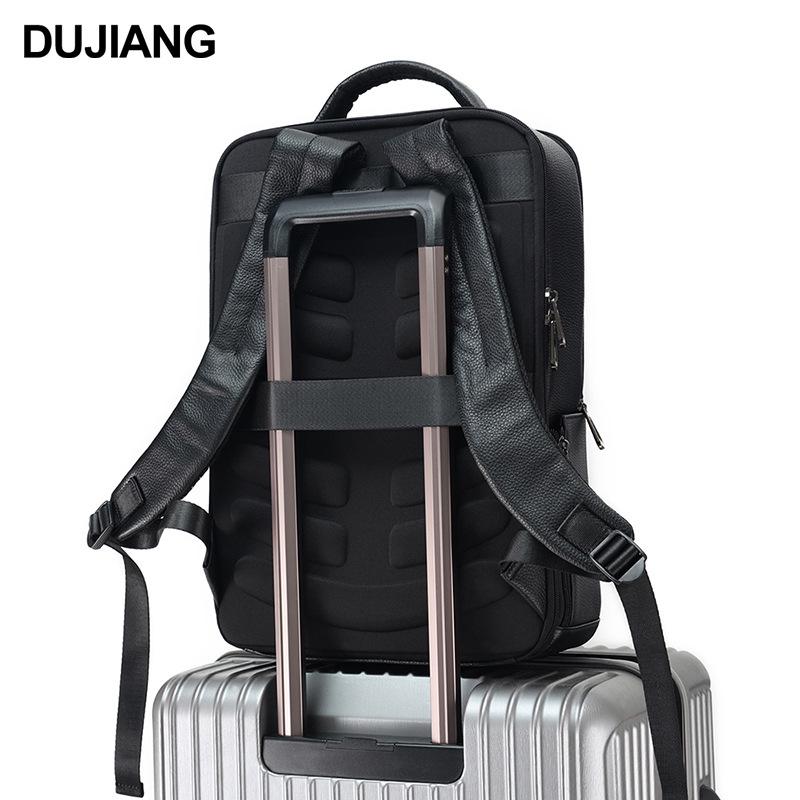 Men's Luxury Cowhide Business Laptop Backpack, 15.6", for Work and Travel