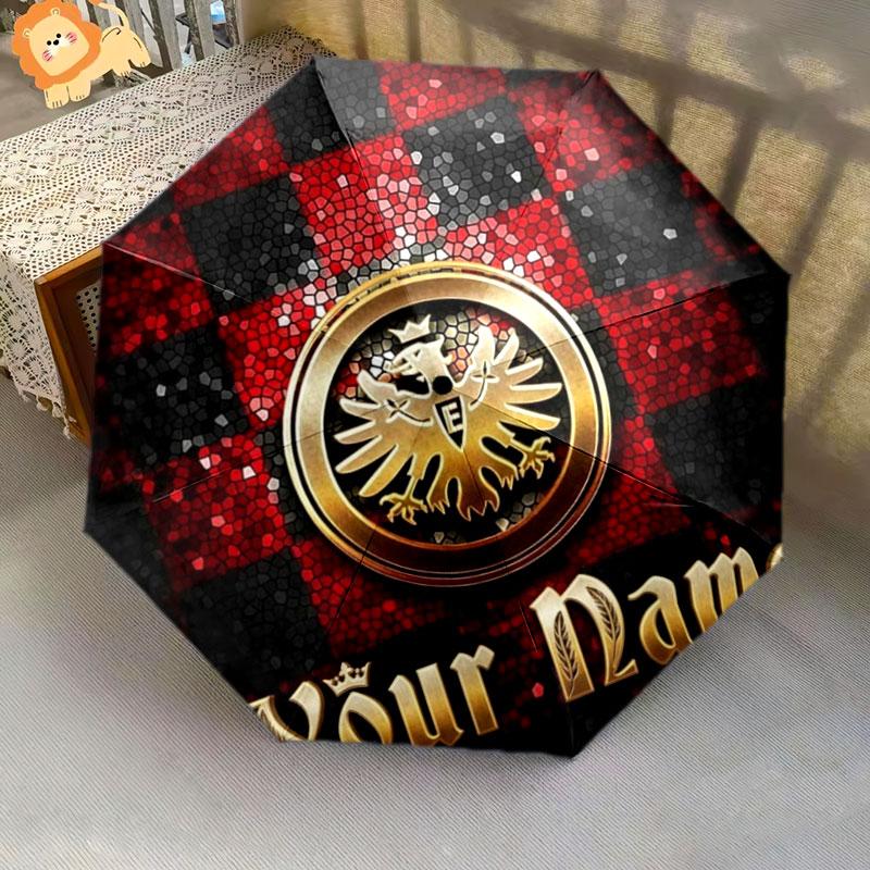 1 PC Automatic Folding Umbrella - Eintracht Frankfurt Custom Name Pattern, Portable & Foldable Design with 8 Ribs, Christmas Birthday Gifts