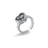 Geometric Square Black Diamond Adjustable Ring Ins Personalized Opening Live Ring Ring