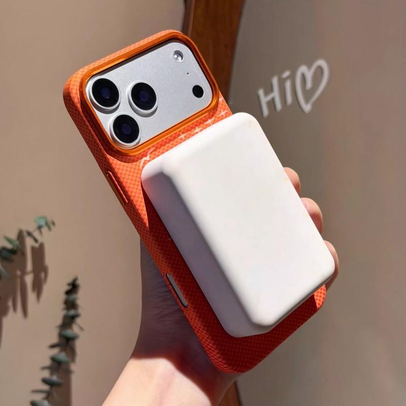 Carcasă Subțire Magnetică pentru Telefon iPhone 17 Pro Max 16 Cu Textură Kevlar Rezistentă la Șocuri Acoperire Completă