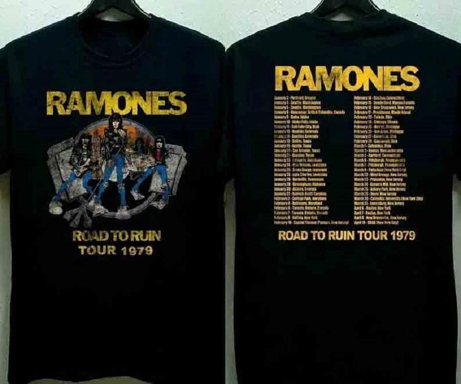 Ramones Road To Ruin Tour 1979 T-Shirt, Ramones Tour  79 T-Shirt L