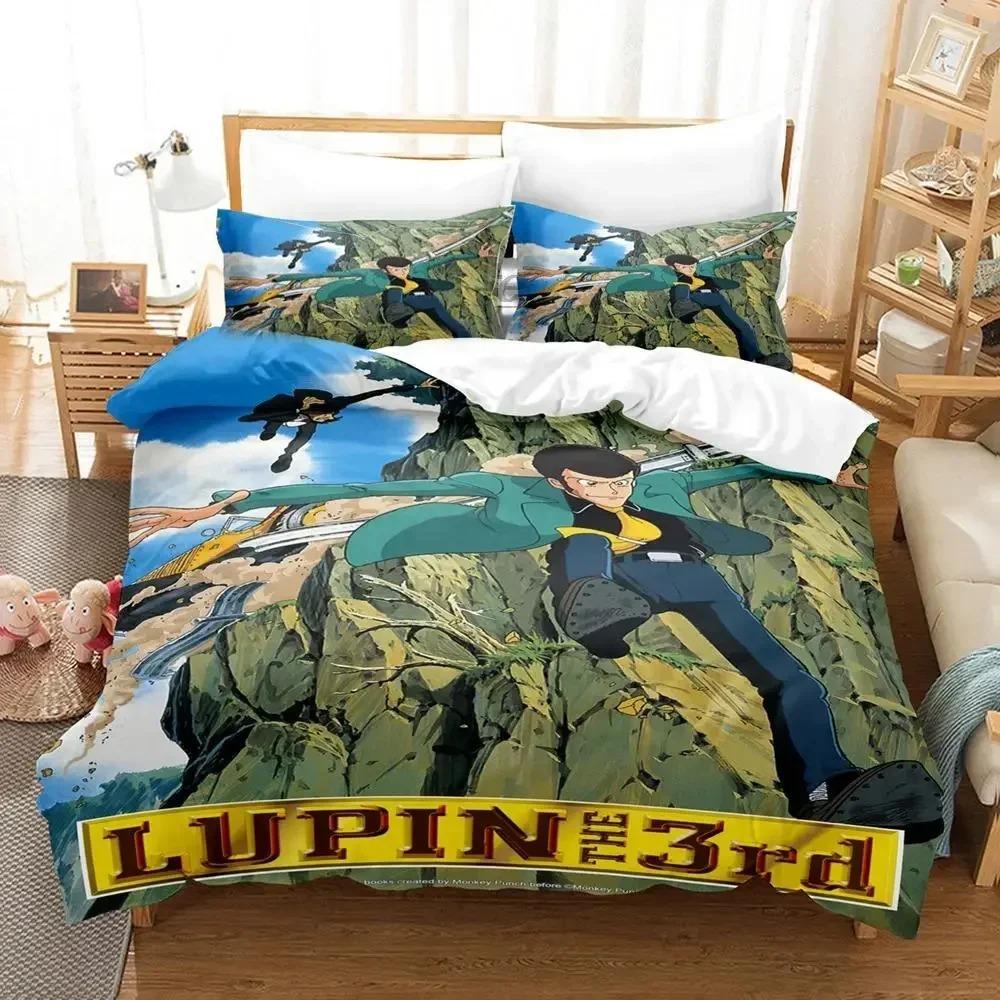 

3DAnime Lupin the Third Mine Fujiko Bedding Set Duvet Cover Bed Set Quilt Cover Pillowcase Comforter king Queen Size Boys Adult EU Single 135x200cm