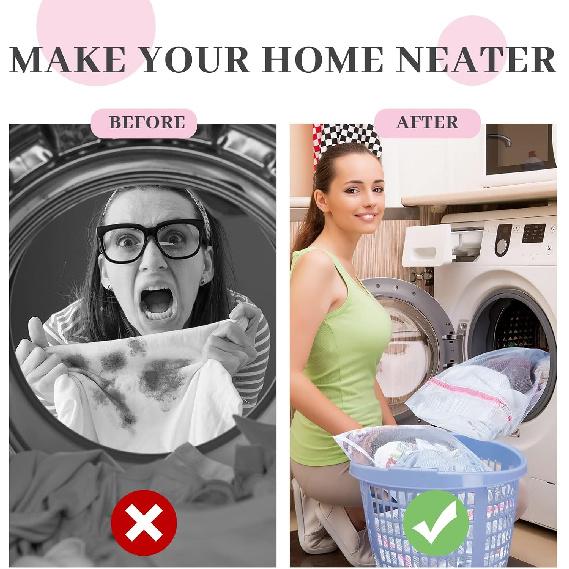 Nuenen 36 Pieces Mesh Laundry Bags Fine Mesh Wash Bags with Zipper Machine Washable Lingerie Bags for Washing Delicates Clothes Garment Underwear