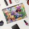 Yousheng Cosmetic Storage Bag, Thickened Canvas Pouch, with Smooth Zipper Large Capacity Stationery Organizer, Oil Painting Print Cosmetic Pouch