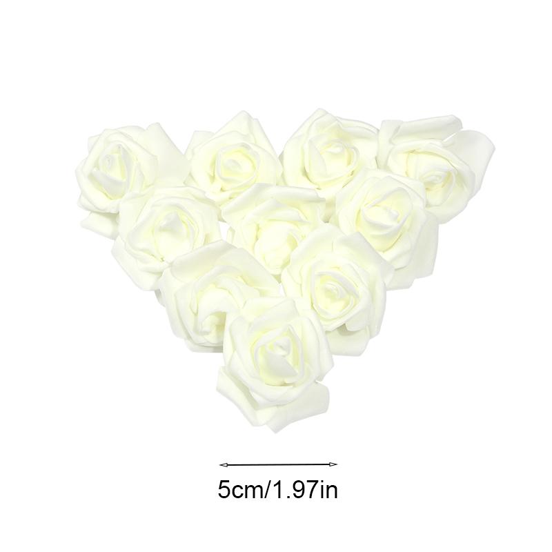 20/50Pcs 5cm Foam Rose Head Artificial Teddy Bear Roses Flower Handmade DIY Gift Decoration Wedding Party Christmas Home Decor
