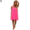 Fashion Loose Back Hollow Out Casual Sexy Sleeveless Summer Lady Mini Dress