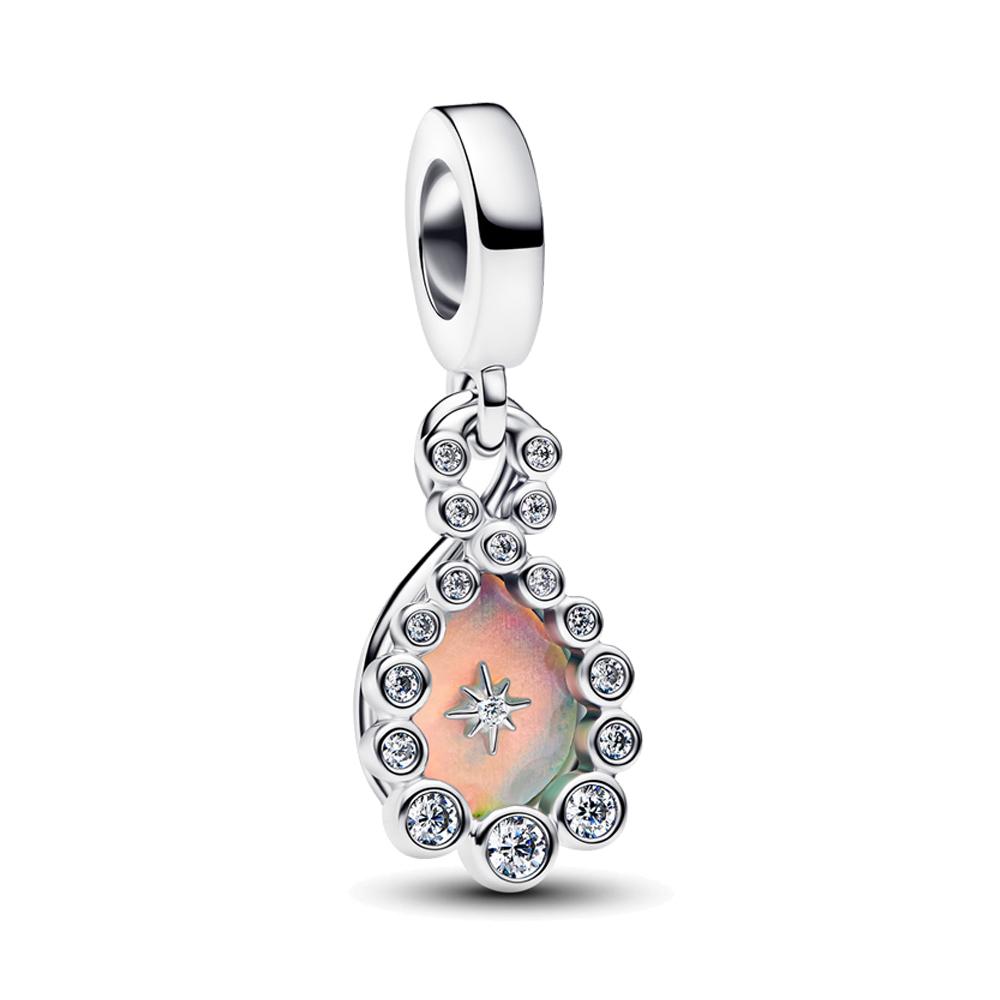

Shooting Star Heart Pendant Opalescent Infinity&Snowflake Double Charm Fit Snake Bracelet Women Jewellery Valentine s Day Gift 1piece