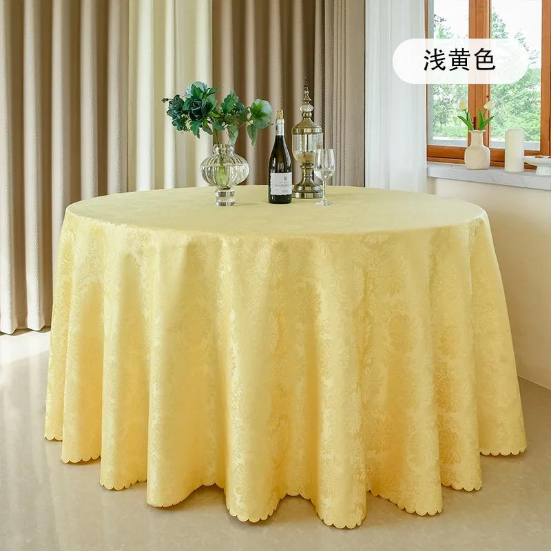 Jacquard Hotel Tablecloths High Quality Solid Color Table Covers for Dining Banquet Wedding Round Elegant Waterproof Table Cloth