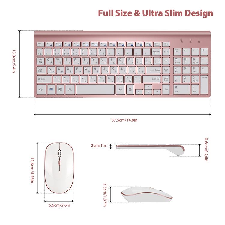 Simple Design Thin 2.4g Wireless Keyboard and Mouse Combo for All-one-one Computer
