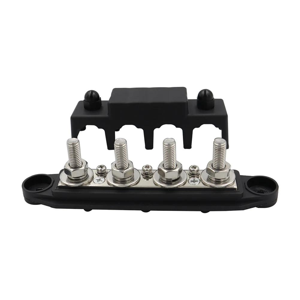 M8 Bus Bar Box Board 48V 300A 4 Way High Current Busbar Cable Organizer Box Boat Auto Max Connection Amplifier Power Case Parts