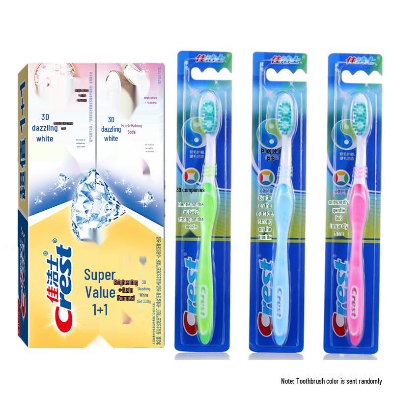 

Crest 3D White Rose Salt & Baking Soda Toothpaste Twin Pack with 3 Toothbrushes