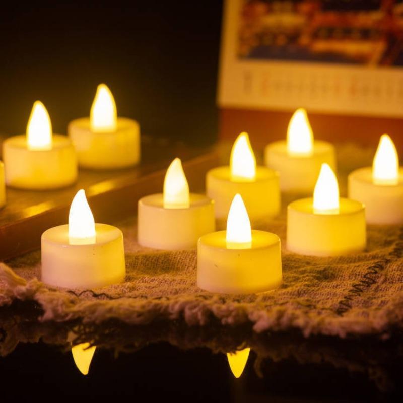Mini Flameless Electronic Candle Light LED Battery Powered Warm Light Wedding Party Christmas Halloween New Year Home Decoration Supplies
