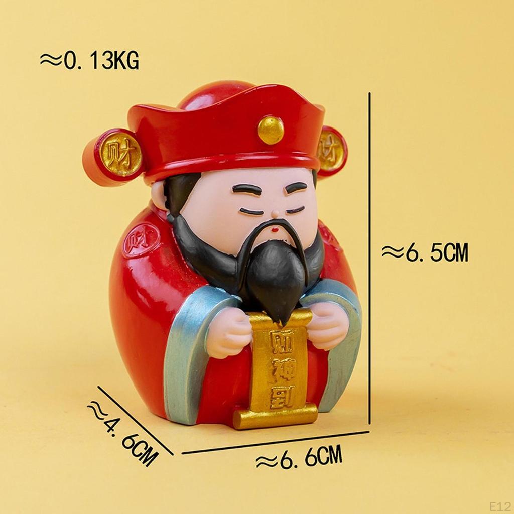Chinese God Figure Miniature Decoration Year Figurine Desktop Ornament for Party Favors