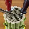 Cactus Knife Block Bamboo Storage Rack Compact Slim Profile Kitchen Knife Holder Cactus-Style Organizer Easy to Clean Stable Weighted Base Kitchen