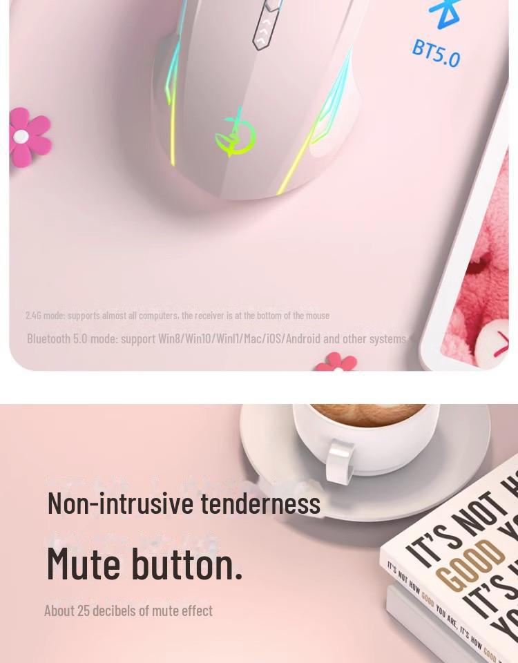 Juggernaut Rechargeable Bluetooth E-sports Mouse for Kids - Silent, Wireless, Compatible with Xiaomi, Lenovo, Huawei