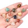11mm Heart Cut Semi-Precious Stone Bread Edge Pendant for DIY Jewelry